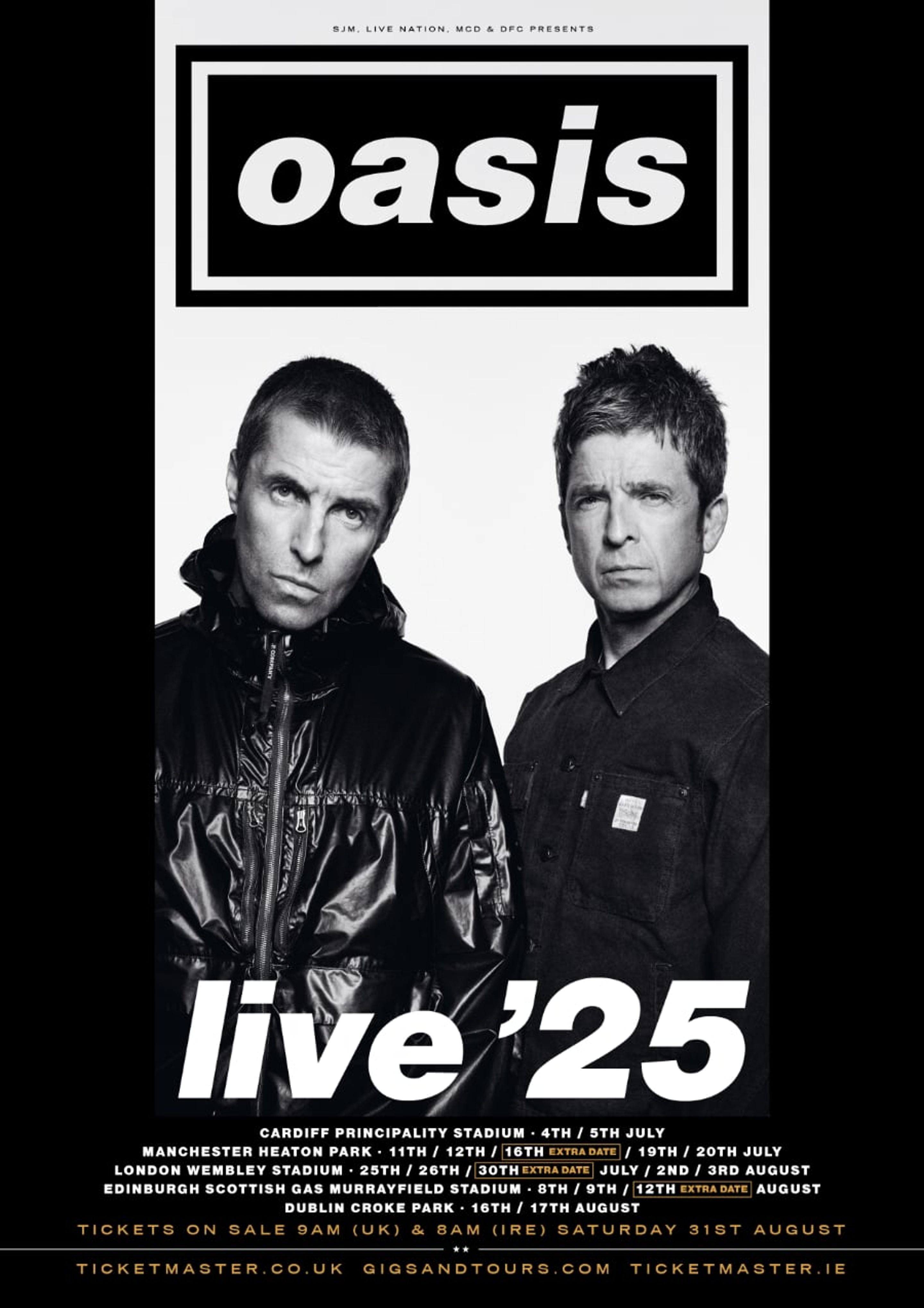 Oasis Live 2025: Reunion tour dates, tickets & getting there by train ...